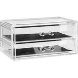 Make-up Organizer Set - 2 Onderdelen - Transparant - Kunststof