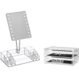 Make-up Organizer Set - 2 Onderdelen - Transparant - Kunststof