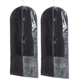 Set van 10x stuks kleding/beschermhoezen pp zwart 135 cm inclusief kledinghangers - Kledingzak met klerenhangers