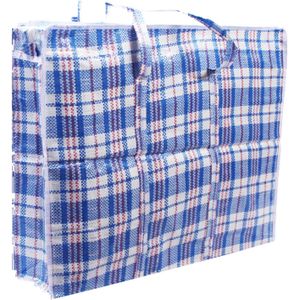 Wastas/boodschappentas/opbergtas/kussenstas blauw print - 80 x 70 x 30 - Jumbo shoppers