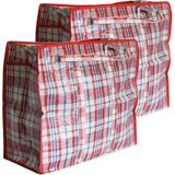 2x stuks wastas/boodschappentas/opbergtas/kussenstas rood print - 80 x 70 x 30 - Jumbo shoppers