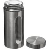 2x Stuks Voorraadbussen/Voorraadpotten 1,25L RVS met Deksel