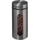 2x Stuks Voorraadbussen/Voorraadpotten 1,25L RVS met Deksel