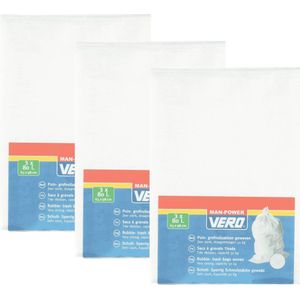 Set van 15x Grofvuil afvalzakken 80 liter wit - 65 x 98 cm - Geweven - Extra stevig - Tuin/bouw afvalzakken voor grofvuil