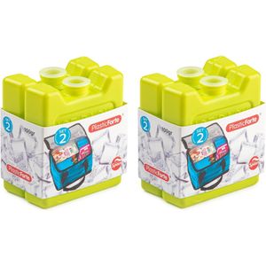 Voordeelset van 4x stuks kleine koelelementen 7 x 8 cm in het groen plastic