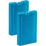 8x stuks 1000 grams koelelementen 22 x 14.5 x 3.5 cm blauw plastic