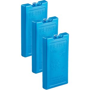 6x stuks 500 grams koelelementen 20 x 10.5 x 2.5 cm kobalt blauw kunststof met sneeuwvlokken print