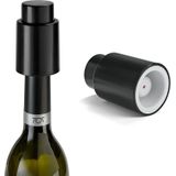 Zwarte vacuum wijnstopper - flesdoppen/flesstoppers - afsluitdop voor wijnflessen