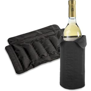 3x stuks zwarte flessenkoelers koelhoes zwart voor flessen 32 x 23 cm - Koelelementen