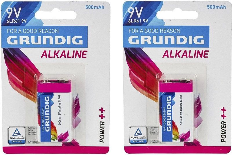 Grundig - V9 Plus - Alkaline Batterijen - 9 Volt - 4 Stuks