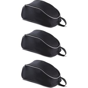 3x stuks zwarte schoenentas 9 liter 38 x 20 x 14 cm - Reis opbergtas voor een paar schoenen