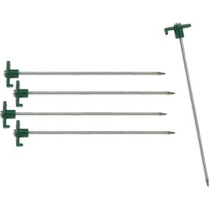 16x grondpennen/tentharingen metaal met haak 25 cm - Rotspennen