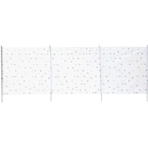 Strand/camping windscherm wit met driehoeken 300 cm x 120 cm