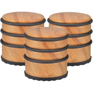 Set van 3x Stuks Bamboe en Matelen Deurstopper 7 X 7 cm Voor Binnendeuren en Buitendeuren