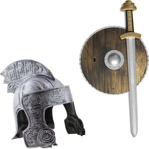 Smiffys - Ridder Verkleed Set - Helm - Zwaard/Schild - Multi - Kunststof