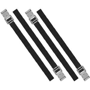 Fietsendrager zwarte spanbanden 40 cm set van 8x stuks - Met metalen gespen