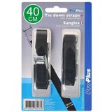 Fietsendrager zwarte spanbanden 40 cm set van 12x stuks - Met metalen gespen