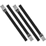 Fietsendrager zwarte spanbanden 40 cm set van 12x stuks - Met metalen gespen