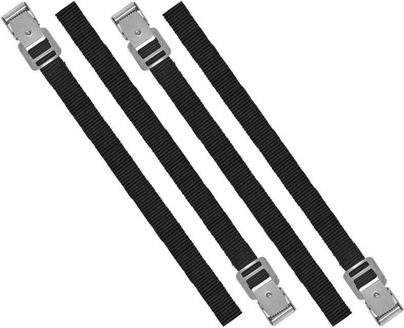 Fietsendrager zwarte spanbanden 40 cm set van 12x stuks - Met metalen gespen