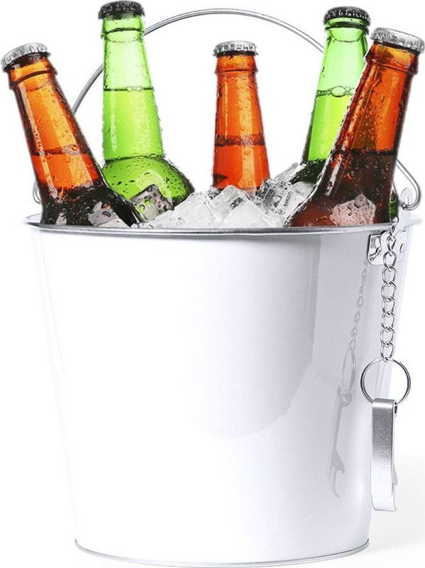 IJsemmer - 6L - Metaal - Wit - Inclusief Flesopener