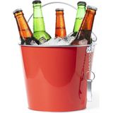 IJsemmer/bierkoeler metaal rood - 6L - Drankemmer - Drankkoeler - Wijnkoeler