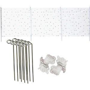 Strand/camping windscherm 3 x 1,2 m - Met 10x grondpennen - En 8x Scheerlijnen