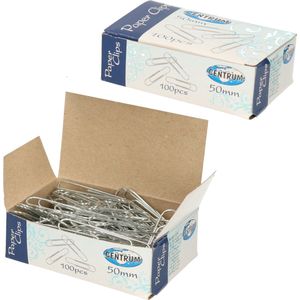 300x stuks grote zilveren paperclips 50 mm - Kantoorartikelen