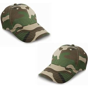 Set van 2x stuks camouflage baseballcap petjes voor volwassenen