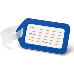 Kofferlabel/bagagelabel kunststof - Blauw - 5 x 8 cm