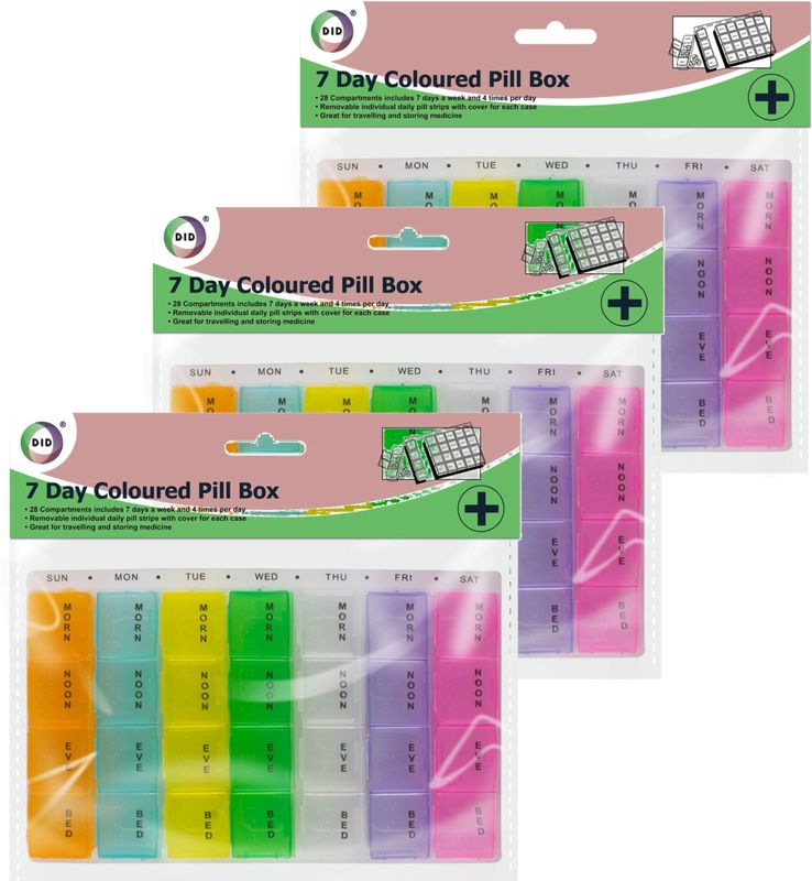 DID - Pillendoosjes - Multi - Kunststof - 28 Vakjes - 17 cm