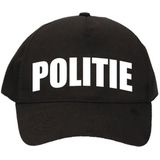 Carnaval verkleed speelgoed politiepet zwart voor kinderen met geweer/handboeien/badge