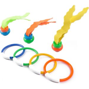 Set van 7x stuks gekleurd zeewier zwembad speelgoed