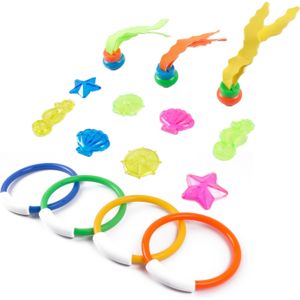 Set van 15x stuks gekleurde duikspeeltjes zwembad speelgoed
