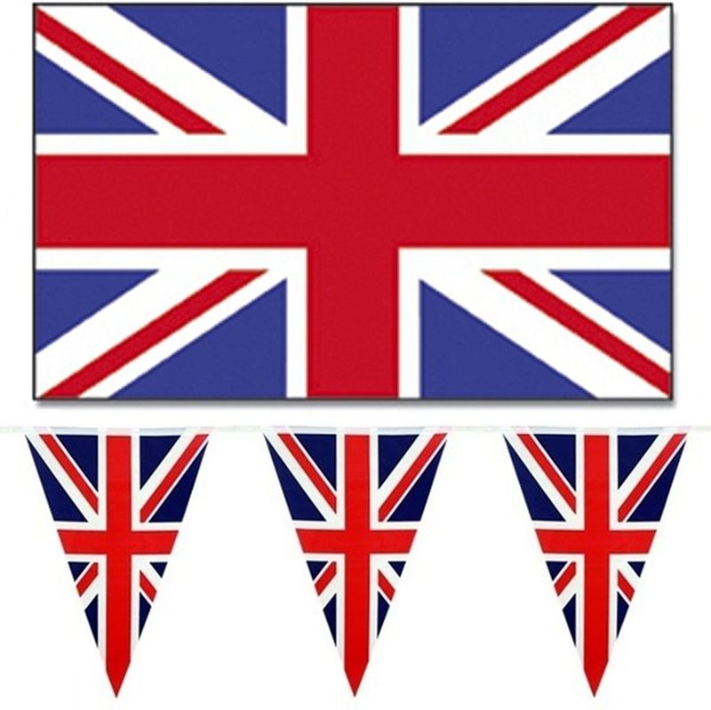 Engeland/UK/Groot Brittanie Vlaggen Versiering set Binnen/Buiten 2-delig