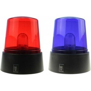 2x Zwaailampen met rood en blauw LED licht