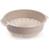 Forte plastics kunststof keuken vergieten combi voordeelset taupe/beige 27 x 10 cm en 23 x 9 cm