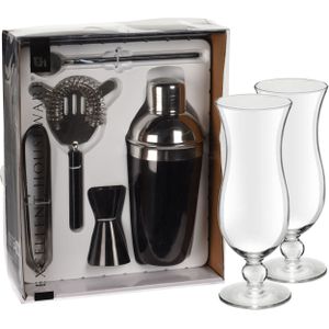 Excellent Houseware cocktails maken set 5-delig met 4x Pina Colada glazen 440 ML