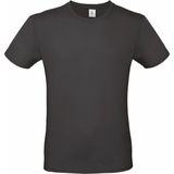 Zwart basic grote maten t-shirt met ronde hals voor heren van katoen