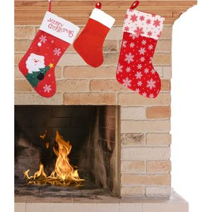Kerstsokken - set van 3x stuks - H32 en H40 cm - polyester