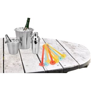 Excellent Houseware Barset - ijsblokjes houder/koelemmer/cocktailshaker 500 ml met 8x stampers