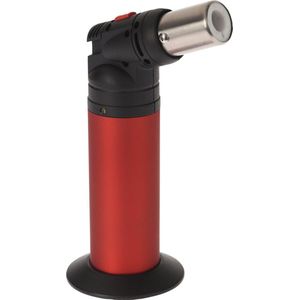 Rode creme brulee brander/aansteker met veiligheidsslot 15 cm - Aanstekers voor de bbq
