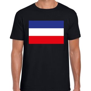 Boerenprotest vlag t-shirt met Nederlandse vlag onderste boven zwart heren