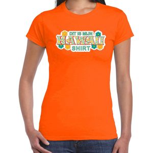 Dit is mijn Hawaii shirt oranje met groen voor dames - Zomer kleding