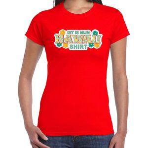 Dit is mijn Hawaii shirt rood met groen voor dames - Zomer kleding