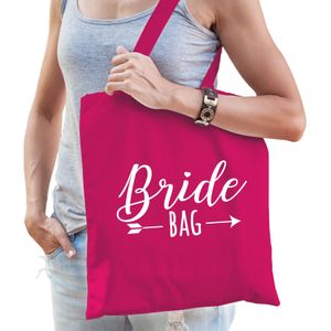 Bride bag katoenen tasje roze dames - Feest Boodschappentassen