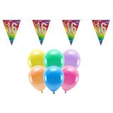 Boland Party 16e jaar verjaardag feestartikelen versiering - 100x ballonnen/2x leeftijd vlaggetjes