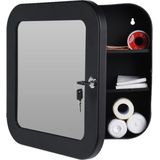 Bathroom Solutions - Medicijnkastje - Zwart - Staal - Met Spiegel en Slot