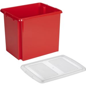 Sunware opslagbox kunststof 45 liter rood 45 x 36 x 36 cm met deksel