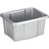 Sunware 2x opslagbox kunststof 24 liter lichtgrijs 42 x 33 x 22 cm met deksel en organiser tray