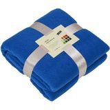 Fleece deken/plaid - blauw - 130 x 170 cm - kruik - 2 liter